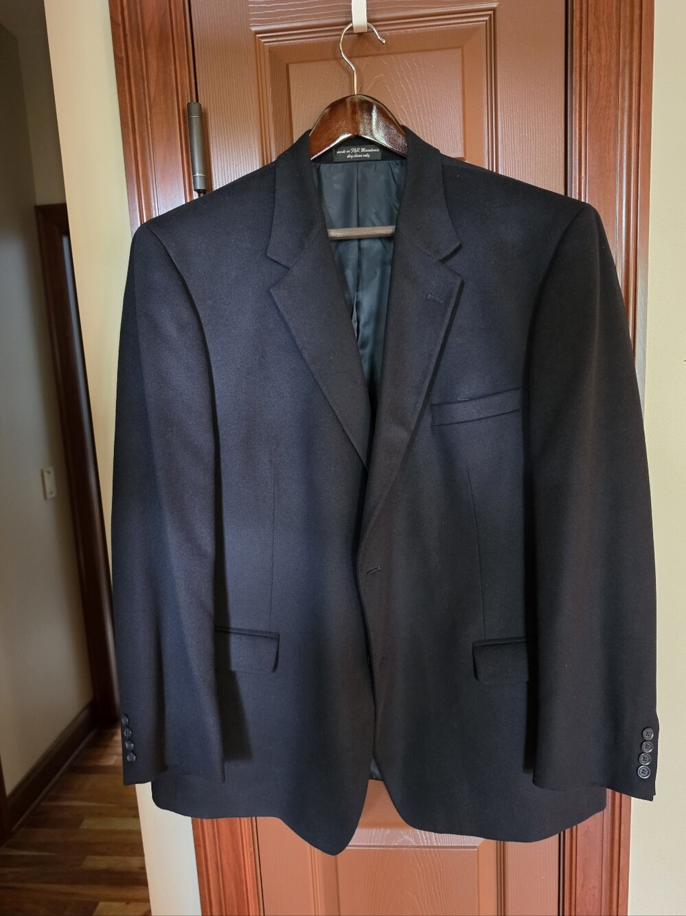 Andrew Fezza Black Wool Silk Cashmere Sport Coat Blazer